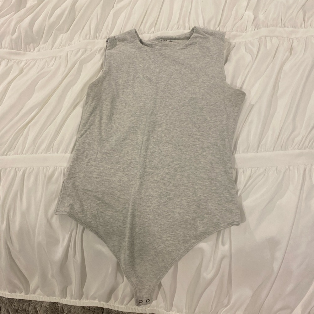 Abercrombie Heather grey high neck bodysuit soft collection